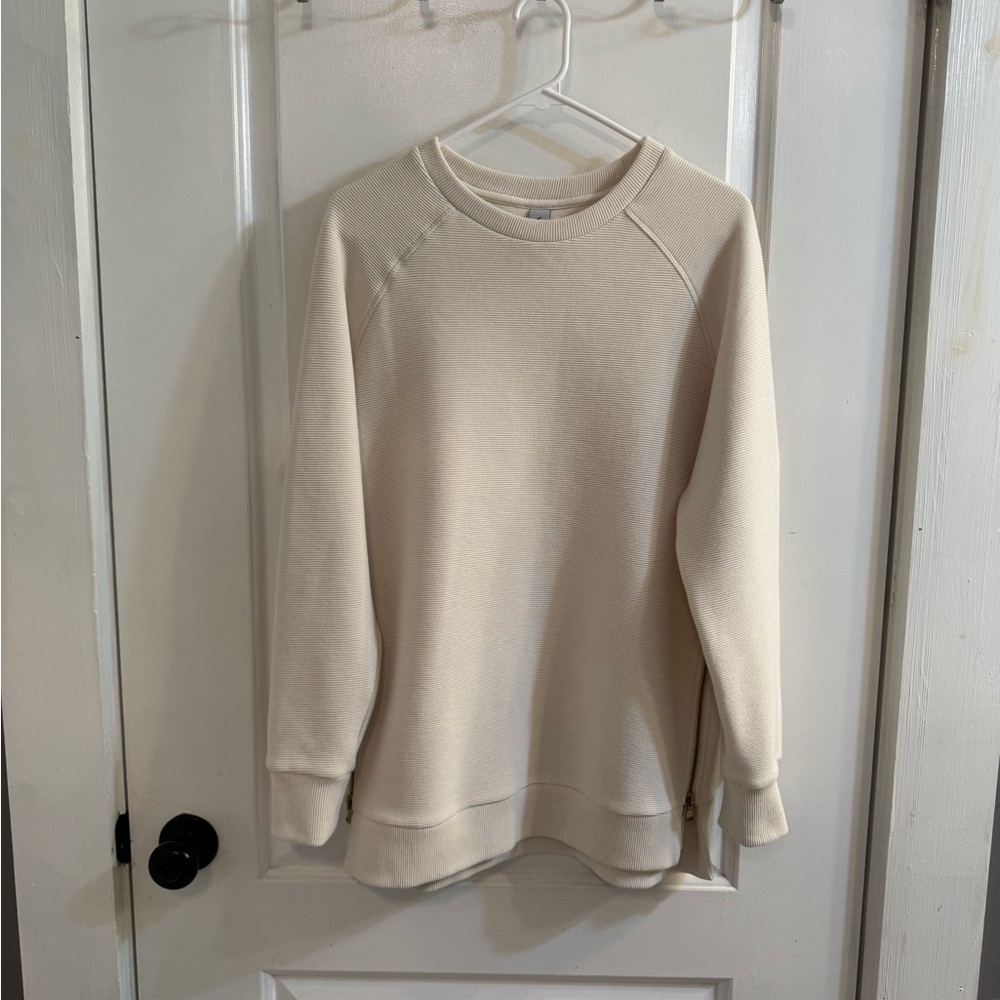 Varley Manning Ribbed Crewneck Pullover Eggnog Small